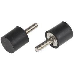 1 Bag of 8 - RS PRO Cylindrical M6 Anti Vibration Mount, Male Buffer Foot with 13.97kg Compression Load