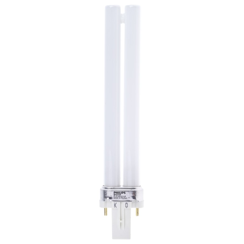 1 pcs - G23 Twin Tube Shape CFL Bulb, 9 W, 2700K, Warm White Colour Tone
