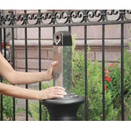 1 pcs - Rubbermaid Commercial Products Black Galvanised Steel Base Mount Cigarette Bins, 357mm x 1.03m x 357mm