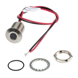 1 pcs - RS PRO White Panel Mount Indicator, 10.8 - 13.2V dc, 10mm Mounting Hole Size, Lead Wires Termination, IP67