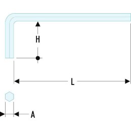 1 pcs - Facom L Shape Metric Hex Key, 18mm