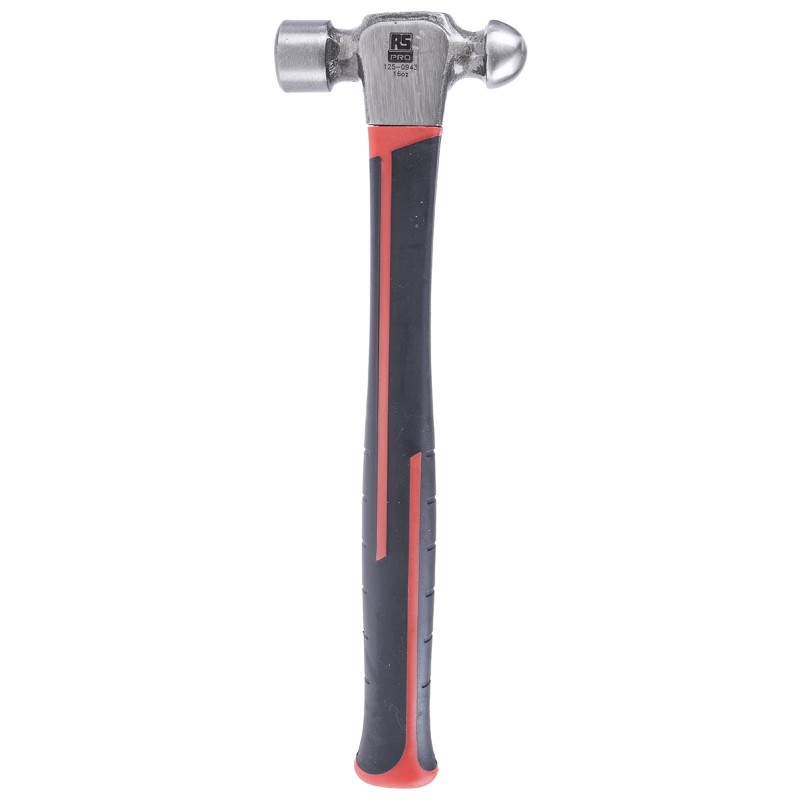 1 pcs - RS PRO Carbon Steel Ball-Pein Hammer with Fibreglass Handle, 450g