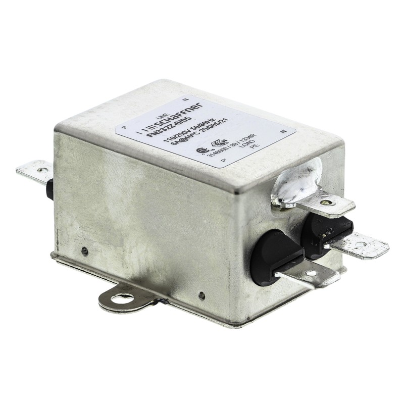 1 pcs - Schaffner, FN332 6A 250 V ac 0 - 400Hz, Chassis Mount EMI Filter, Fast-On, Single Phase
