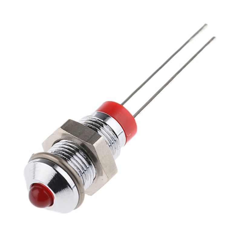 1 pcs - RS PRO Red Panel Mount Indicator, 2V dc, 6mm Mounting Hole Size, Lead Pin Termination
