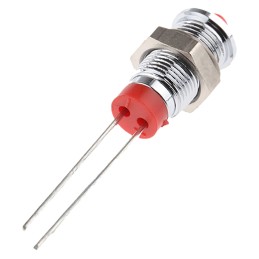 1 pcs - RS PRO Red Panel Mount Indicator, 2V dc, 6mm Mounting Hole Size, Lead Pin Termination