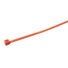1 Bag of 100 - RS PRO Cable Tie, 203mm x 4.6 mm, Orange Nylon