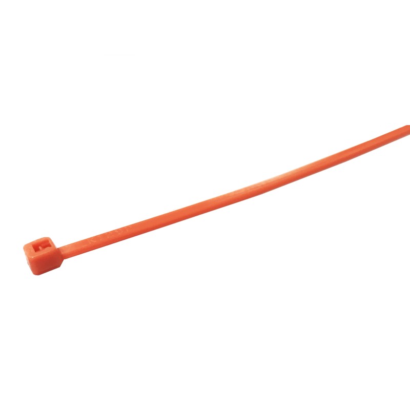 1 Bag of 100 - RS PRO Cable Tie, 203mm x 4.6 mm, Orange Nylon