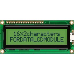 1 pcs - Fordata FC1602G01-RNNYBW-66SE FC LCD LCD Graphic Display, Green, Yellow on, 2 Rows by 16 Characters, Reflective