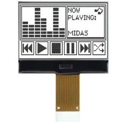 1 pcs - Midas MCCOG128064B12W-FPTLW Graphic LCD Display White, Transflective