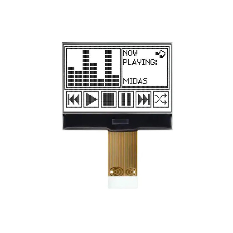 1 pcs - Midas MCCOG128064B12W-FPTLW Graphic LCD Display White, Transflective