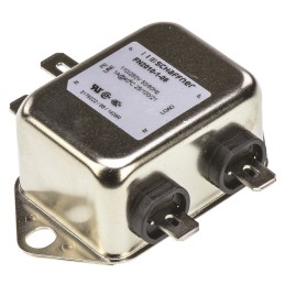 1 pcs - Schaffner, FN2010 1A 250 V ac/dc 0 - 400Hz, Chassis Mount EMI Filter, Fast-On, Single Phase