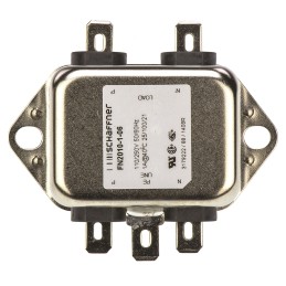 1 pcs - Schaffner, FN2010 1A 250 V ac/dc 0 - 400Hz, Chassis Mount EMI Filter, Fast-On, Single Phase