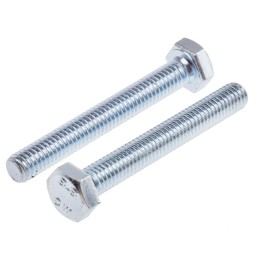 1 Bag of 100 - Zinc Plated Steel Hex, Hex Bolt, M6 x 45mm
