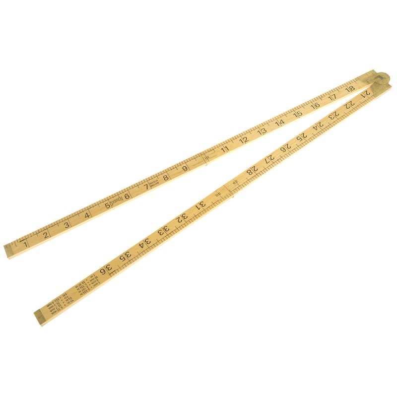 1 pcs - Sybren 1m Wood Imperial, Metric Folding Ruler
