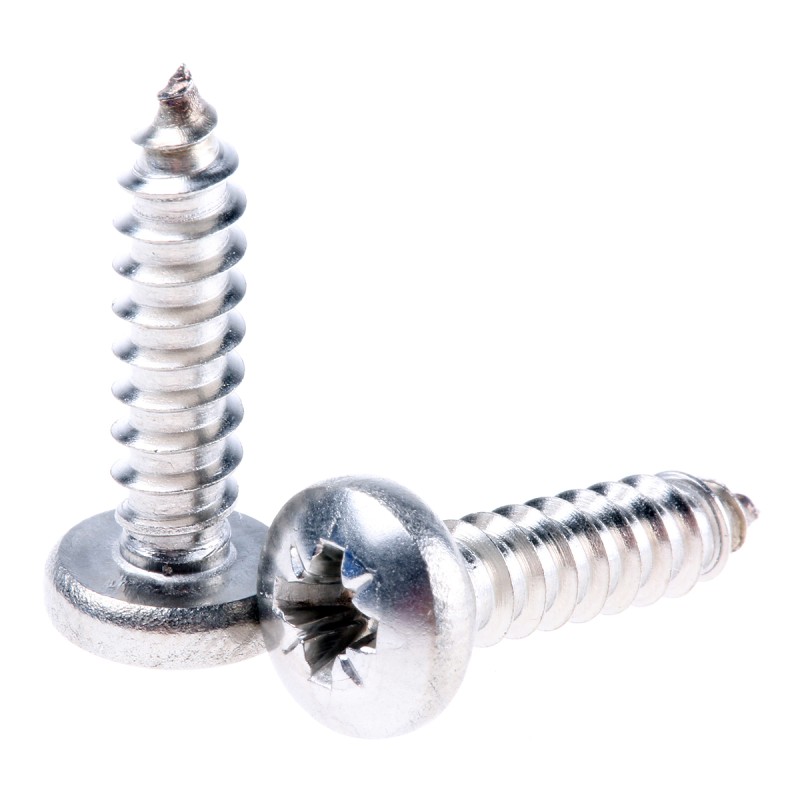 1 Bag of 100 - RS PRO Plain Stainless Steel Pan Head Self Tapping Screw, N°10 x 3/4in Long 19mm Long