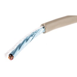 1 Reel of 50 M - Alpha Wire Multicore Data Cable, 0.23 mm², 4 Cores, 24 AWG, Screened, 50m, Grey Sheath