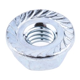 1 Bag of 100 - RS PRO, Bright Zinc Plated Steel Flanged Hex Nut, DIN 6923, M6