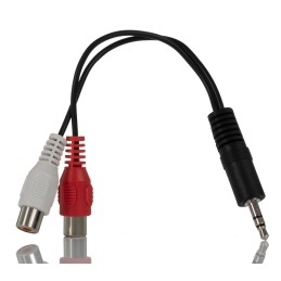 1 pcs - StarTech.com Male 3.5mm Stereo Jack to Female RCA x 2 Aux Cable, Black, 150mm