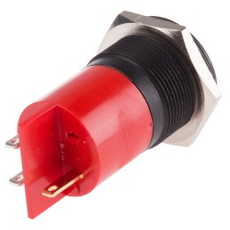 1 pcs - RS PRO Red Panel Mount Indicator, 12V dc, 22mm Mounting Hole Size, Solder Tab Termination
