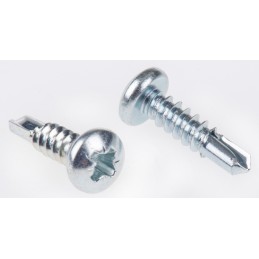 1 Bag of 100 - RS PRO Bright Zinc Plated Steel Self Drilling Screw No. 8 x 5/8in Long x 16mm Long