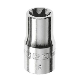 1 pcs - Facom 1/4 in Drive E4 Standard Socket, e-Torx, 22 mm Overall Length