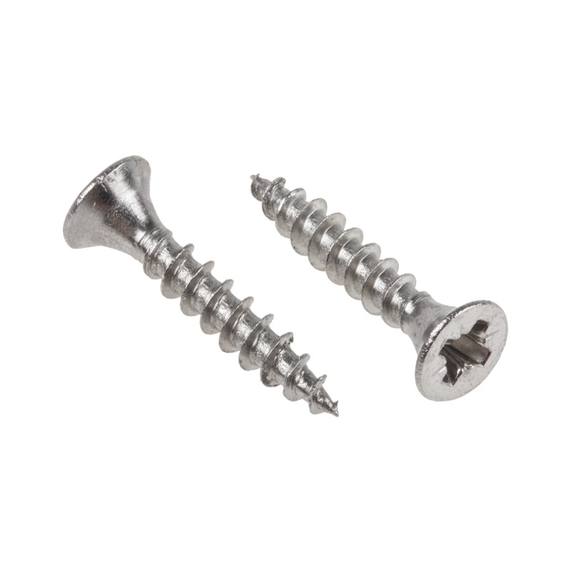 1 Bag of 100 - RS PRO Pozidriv Countersunk Stainless Steel Wood Screw, A2 304, 3.5mm Thread, 20mm Length