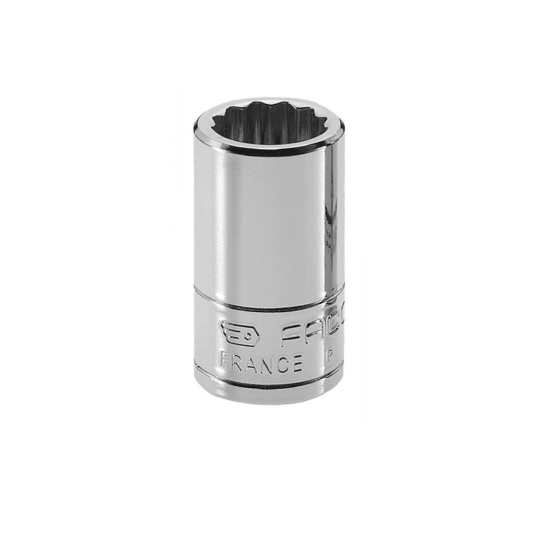 1 pcs - Facom 1/4 in Drive 9mm Standard Socket, 12 point, 22 mm Overall Length