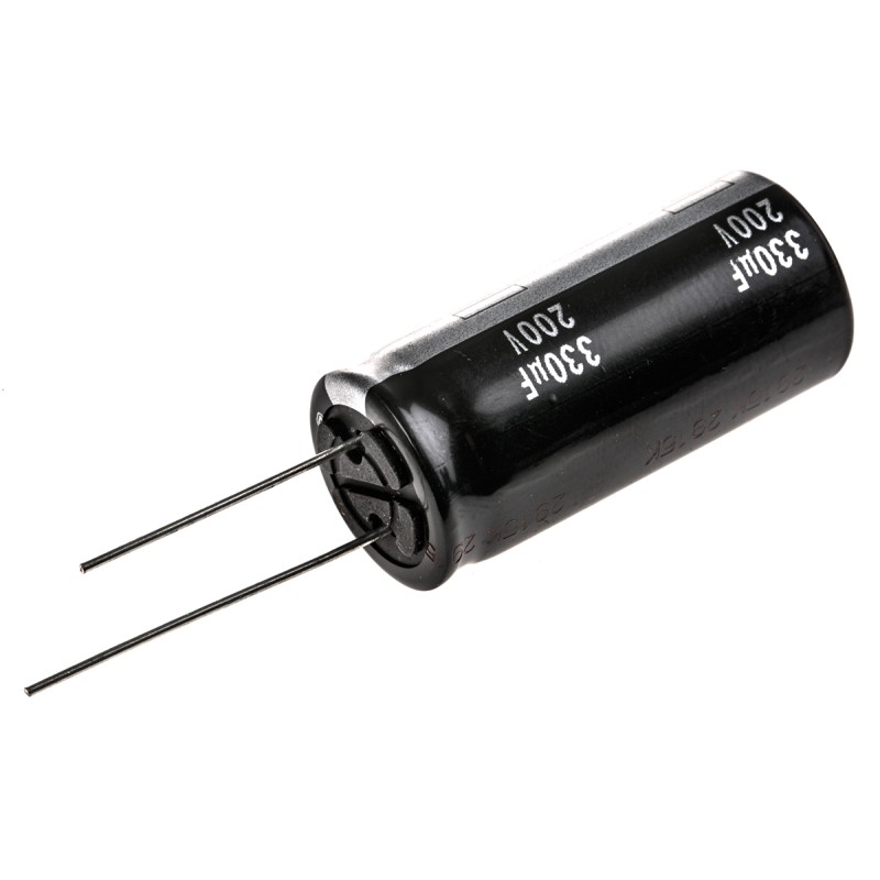 50 pcs - Panasonic 330μF Aluminium Electrolytic Capacitor 200V dc, Radial, Through Hole - EEUED2D331