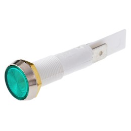 1 pcs - Arcolectric (Bulgin) Ltd Green Indicator, 24V, 10mm Mounting Hole Size