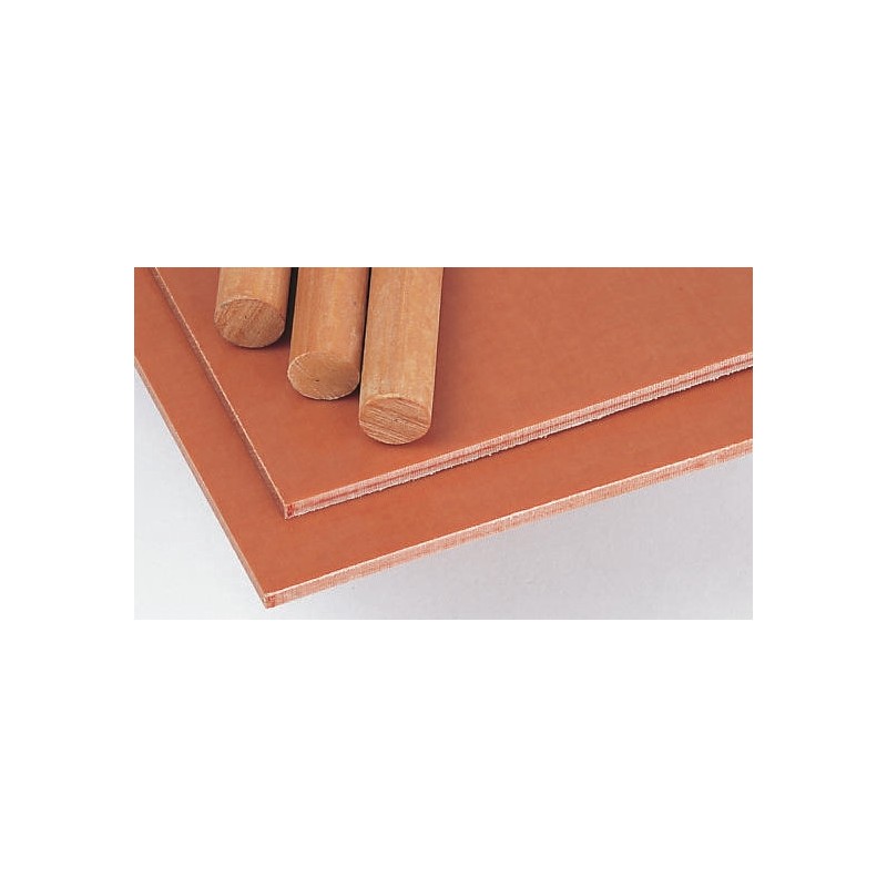 1 Lot of 1 - Tufnol Brown Plastic Sheet, 590mm x 285mm x 25mm, Phenolic Resin, Weave Cotton