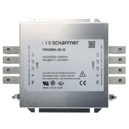 1 pcs - Schaffner, FN3280 36A 520/300 V ac 60Hz, Chassis Mount EMI Filter, Terminal Block 3 Phase
