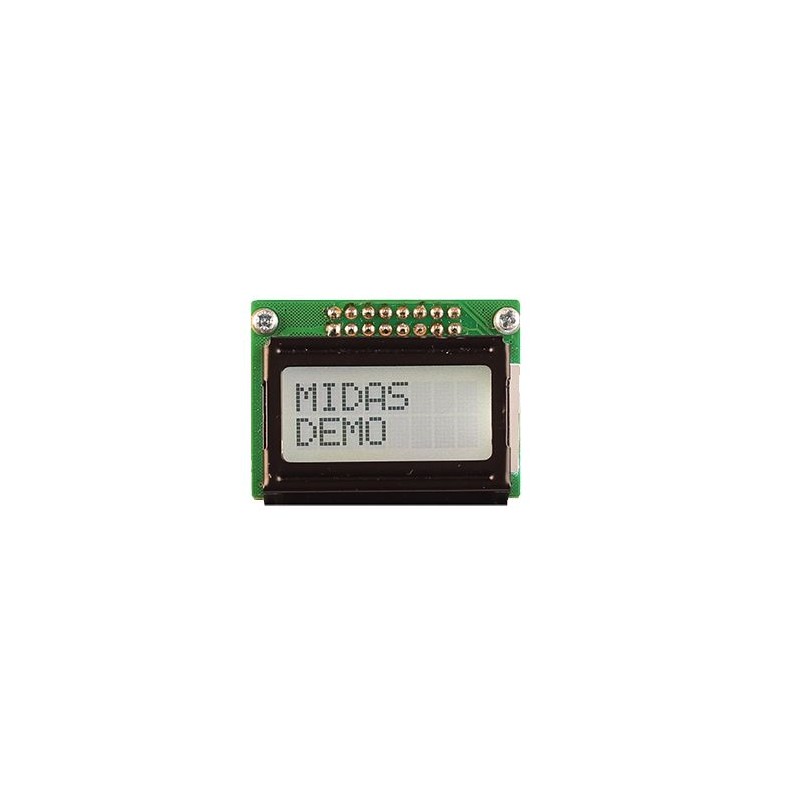 1 pcs - Midas MC20805B6W-FPTLW3.3-V2 LCD LCD Display, 2 Rows by 8 Characters