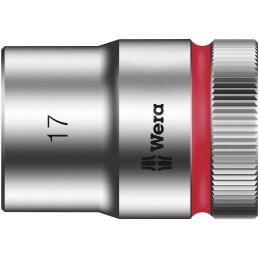 1 pcs - Wera 1/2 in Drive 17mm Standard Socket, 6 point, 37 mm Overall Length