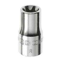 1 pcs - Facom 1/4 in Drive E10 Standard Socket, e-Torx, 22 mm Overall Length