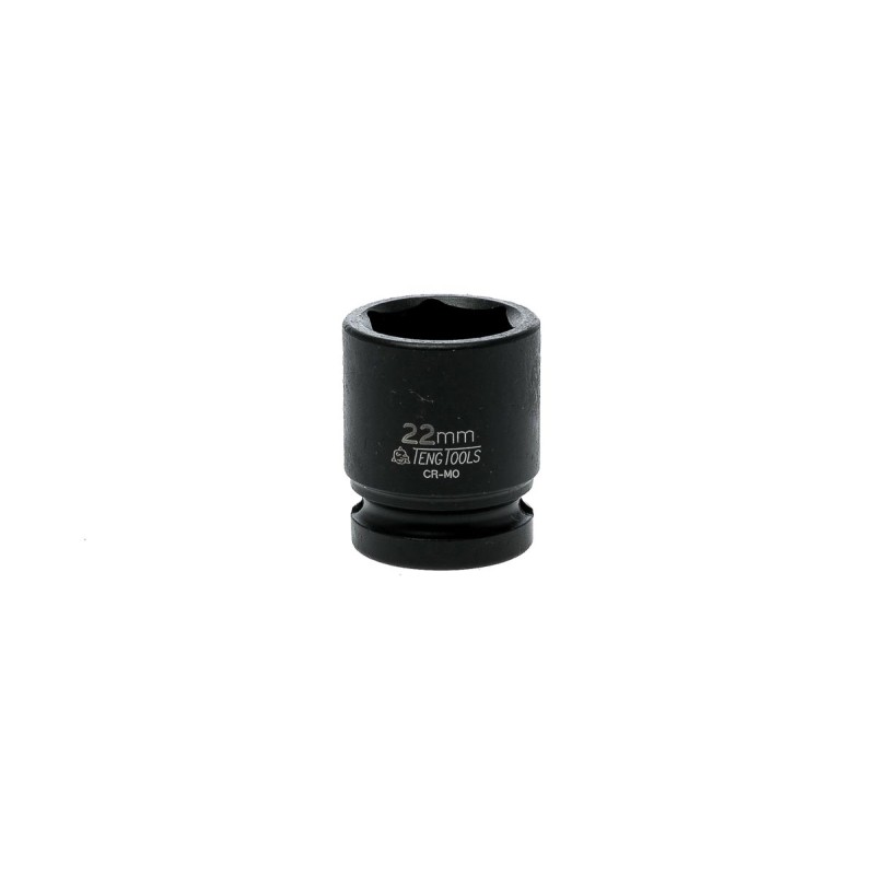 1 pcs - Teng Tools 22mm, 1/2 in Drive Impact Socket Hexagon, 32.5 mm length