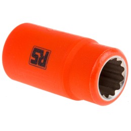 1 pcs - ITL Insulated Tools Ltd 1/2 in Drive 14mm Insulated Standard Socket, 12 point, VDE/1000V, 50 mm Overall Length