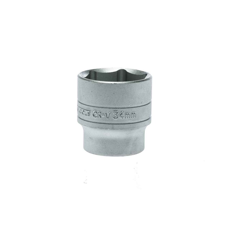1 pcs - Teng Tools 1/2 in Drive 34mm Standard Socket, 6 point, 45.5 mm Overall Length