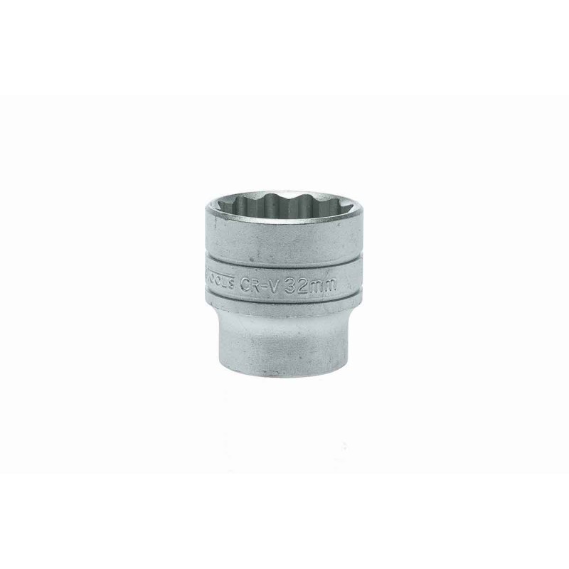 1 pcs - Teng Tools 1/2 in Drive 32mm Standard Socket, 12 point, 43 mm Overall Length