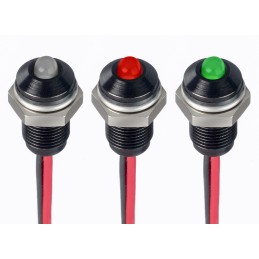 1 pcs - RS PRO Green, Red Panel Mount Indicator, 21.6 - 26.4V dc, 6mm Mounting Hole Size, Lead Wires Termination, IP67