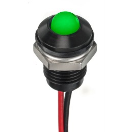1 pcs - RS PRO Green, Red Panel Mount Indicator, 21.6 - 26.4V dc, 6mm Mounting Hole Size, Lead Wires Termination, IP67