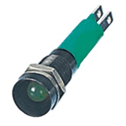 1 pcs - CML Innovative Technologies Green Panel Mount Indicator, 24V, 8mm Mounting Hole Size, Solder Tab Termination, IP67