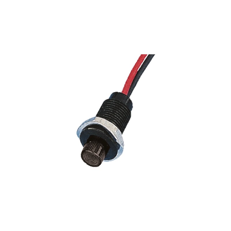 1 pcs - Oxley White Indicator, 12V ac, 10.2mm Mounting Hole Size, Lead Wires Termination