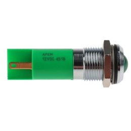 1 pcs - RS PRO Green Panel Mount Indicator, 12V, 14mm Mounting Hole Size, IP67
