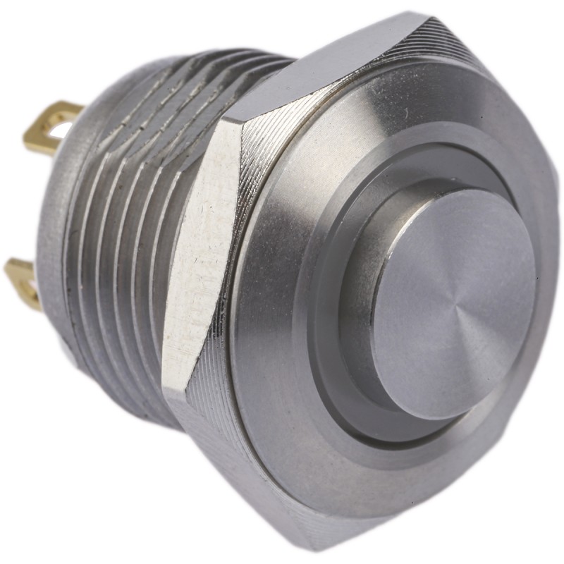 1 pcs - RS PRO Illuminated Push Button Switch, Momentary, Panel Mount, 16mm Cutout, SPST, Yellow LED, 36V dc, IP67