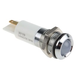 1 pcs - RS PRO White Panel Mount Indicator, 14mm Mounting Hole Size, IP67