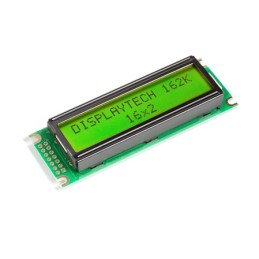 1 pcs - Displaytech 162K BC BW 162K Alphanumeric LCD Display, Yellow-Green on, 2 Rows by 16 Characters, Transflective