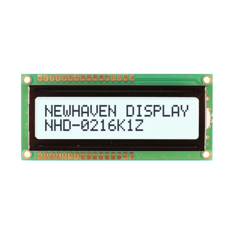 1 pcs - NEWHAVEN DISPLAY INTERNATIONAL NHD-0216K1Z-FSW-FBW-L NHD LCD LCD Display, Black on White, 2 Rows by 16 Characters,