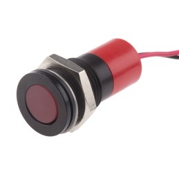 1 pcs - RS PRO Red Panel Mount Indicator, 24V dc, 14mm Mounting Hole Size, Lead Wires Termination, IP67