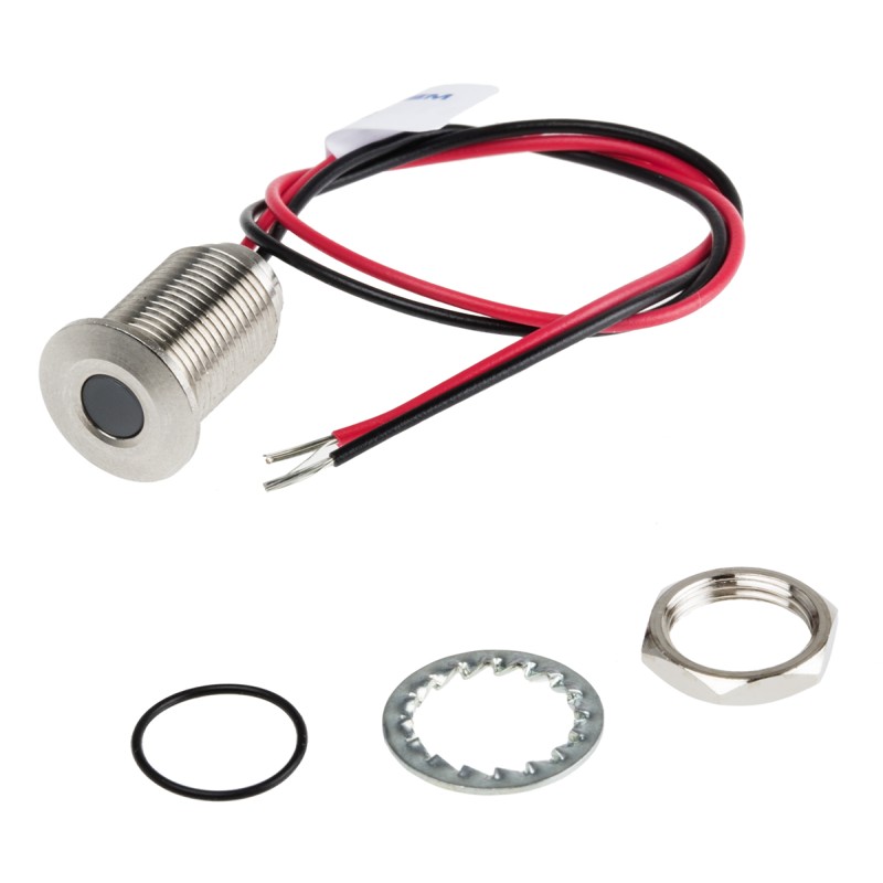 1 pcs - RS PRO White Panel Mount Indicator, 1.8 - 3.3V dc, 10mm Mounting Hole Size, Lead Wires Termination, IP67