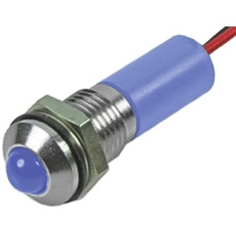 1 pcs - RS PRO Blue Panel Mount Indicator, 2V dc, 6mm Mounting Hole Size, Lead Wires Termination, IP67